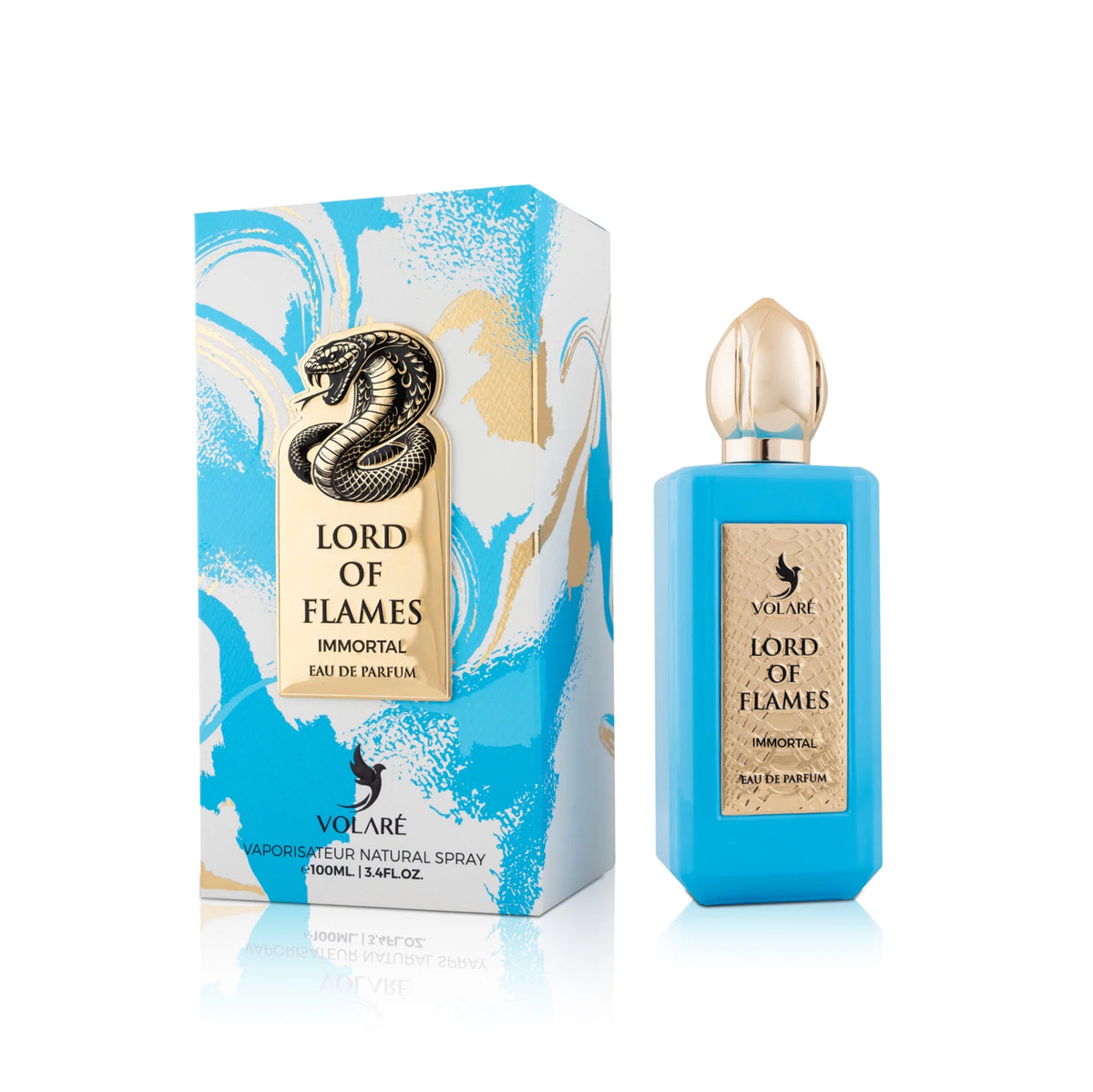 Volare Lord of Flames Immortal Eau de Parfum 100 ml Herren – Würzig Holziger Duft mit Amber & Gewürzen – Langanhaltendes Männer Parfum
