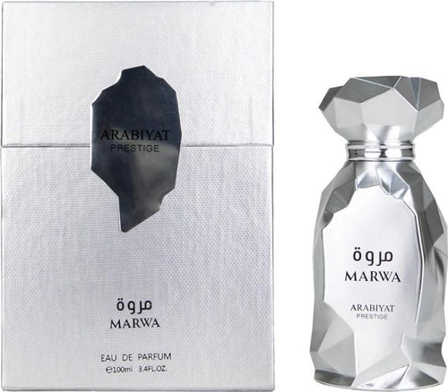 Arabiyat Prestige Marwa Eau de Parfum 100 ml Herren – Würzig Holziger Duft mit Amber & Moschus – Langanhaltendes Männer Parfum