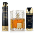 Lattafa Khamrah Geschenkset Eau de Parfum 100 ml + Perfumed Spray 200 ml + Lufterfrischer 300 ml – Orientalisch Süßer Unisex Duft