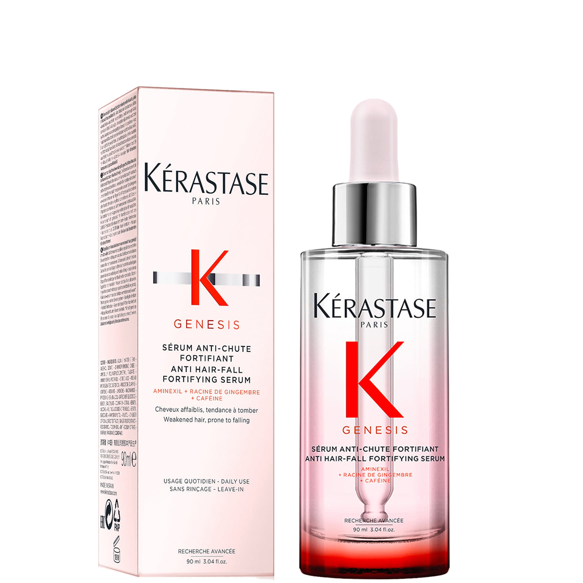 Kérastase Genesis Serum Anti-Chute Fortifiant 90 ml – Anti-Haarverlust Serum gegen Haarbruch – Kräftigendes Kopfhaut Serum