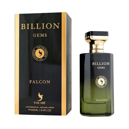 Volare Billion Gems Falcon Woody Black Musk Eau de Parfum 100 ml Herren – Orientalisch Würziger Oud Duft mit Safran & Moschus – Langanhaltendes Luxus Männer Parfum
